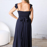 Heaven Sent Corset Flutter Dress - Navy