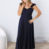 Heaven Sent Corset Flutter Dress - Navy