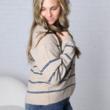 Hudson Two Tone Stripe Sweater - Oatmeal