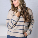 Hudson Two Tone Stripe Sweater - Oatmeal
