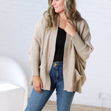 Callista Dolman Sleeve Open Cardigan - Taupe