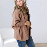 Callista Dolman Sleeve Open Cardigan - Mocha