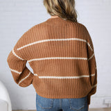 Ember Oversized Striped Sweater – Camel