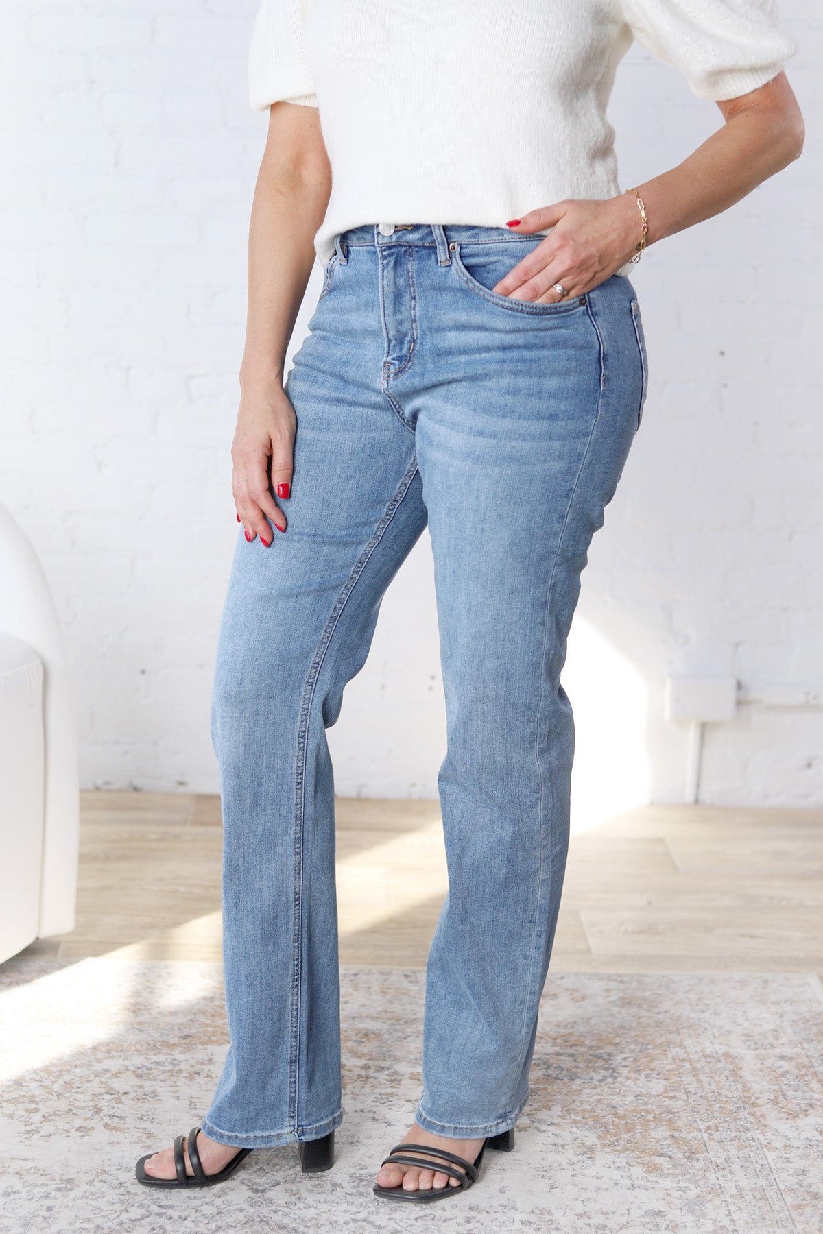 Idalia Straight Leg Denim - Absolute Zero FINAL SALE