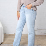 Juna Crop Straight Finished Hem Jeans - Risen Jeans
