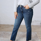 KUT Reese Ankle Straight Raw Hem Denim - Intuition