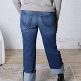 KUT Sienna Straight Leg Roll Up Denim - Admire