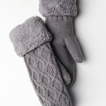 Kallee Cable Knit Mittens: Grey