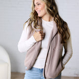 Kamryn Thermal Fleece Vest w/ Pockets - Earth Grey