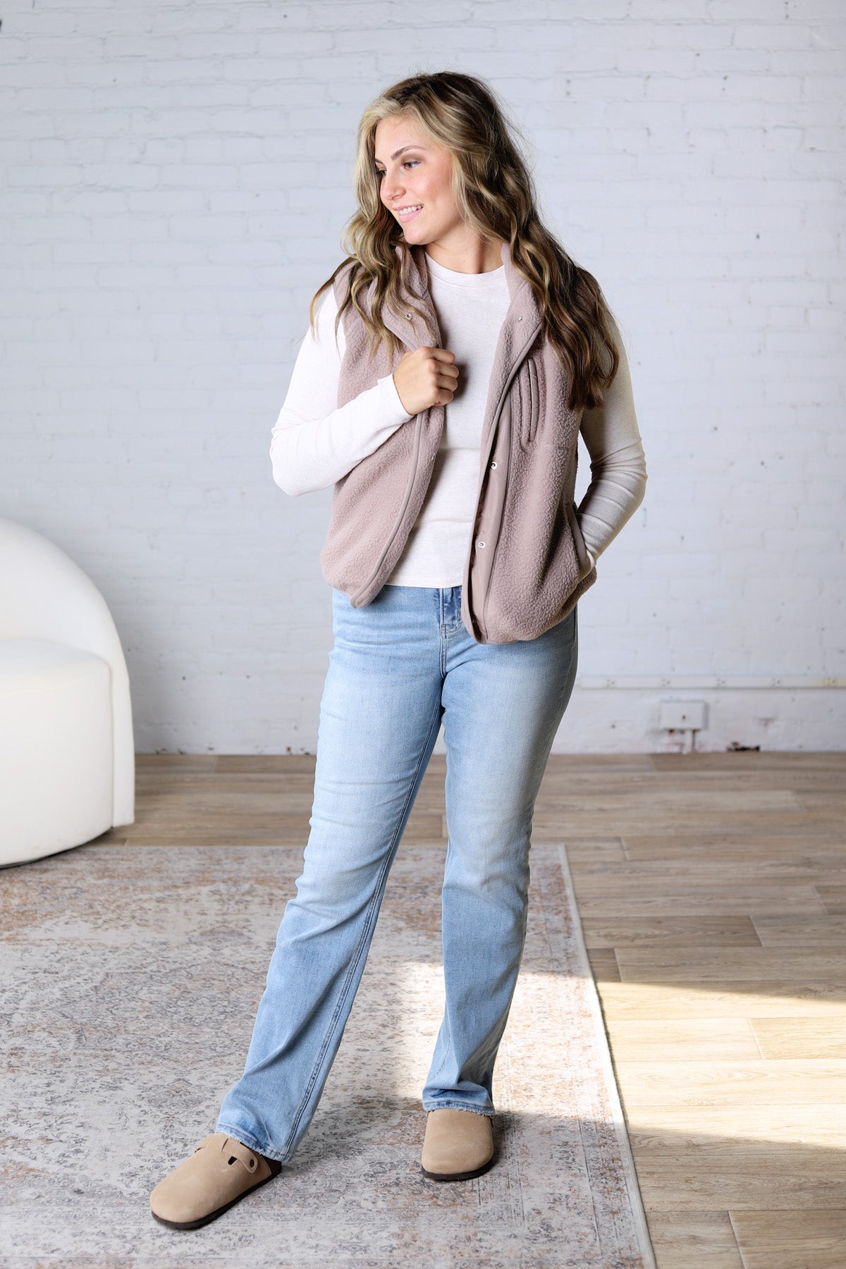 Kamryn Thermal Fleece Vest w/ Pockets - Earth Grey