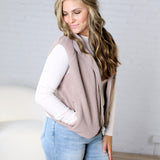Kamryn Thermal Fleece Vest w/ Pockets - Earth Grey