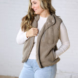 Kamryn Thermal Fleece Vest w/ Pockets - Olive