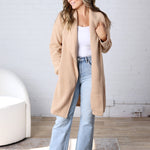 Kate Open Knit Coat - Beige