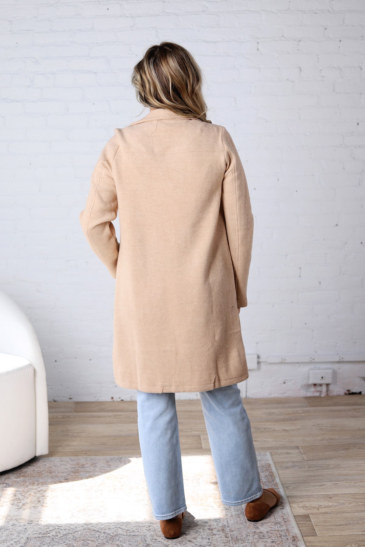 Kate Open Knit Coat - Beige