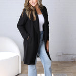 Kate Open Knit Coat - Black