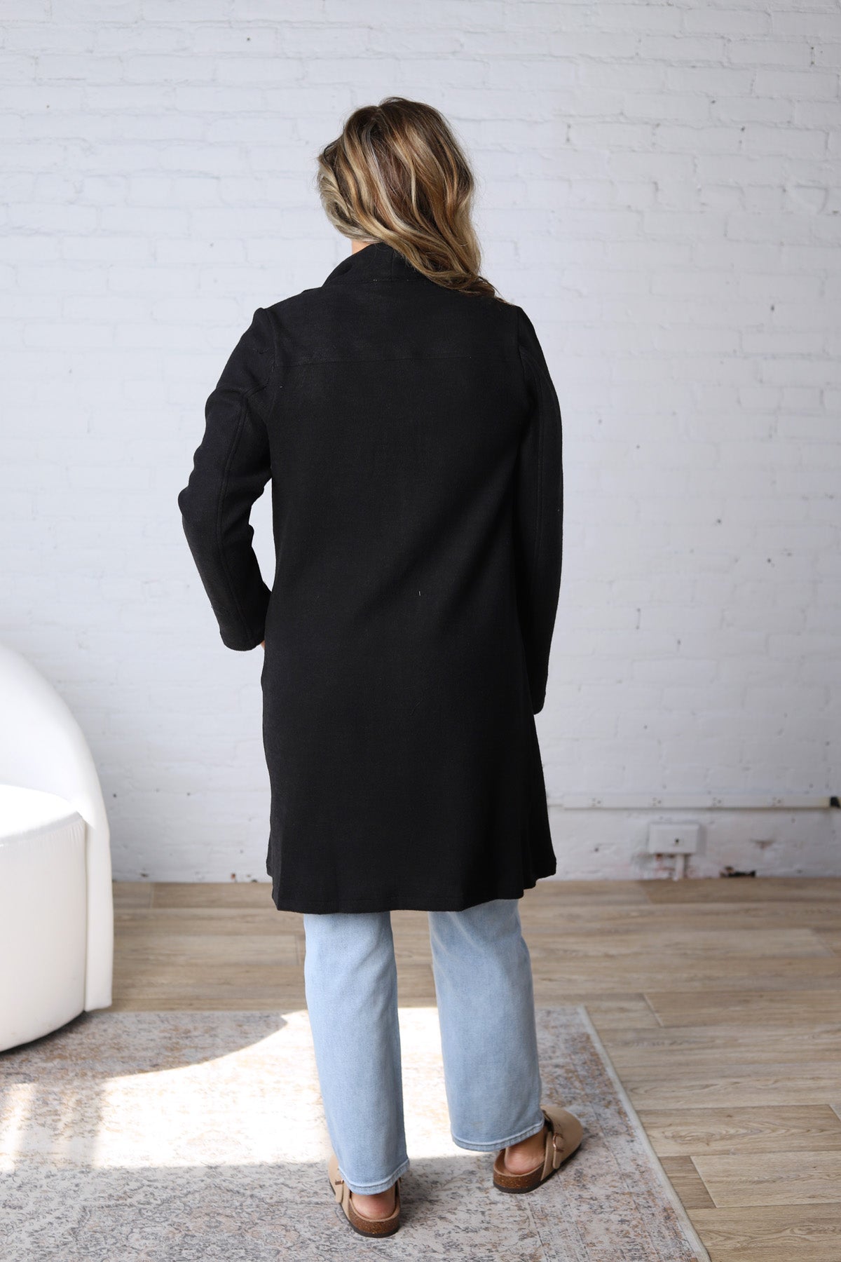 Kate Open Knit Coat - Black