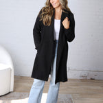 Kate Open Knit Coat - Black
