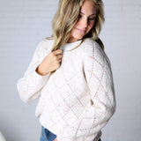 Kinslee Diamond Pointelle Sweater