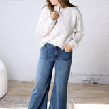 Kinslee Diamond Pointelle Sweater