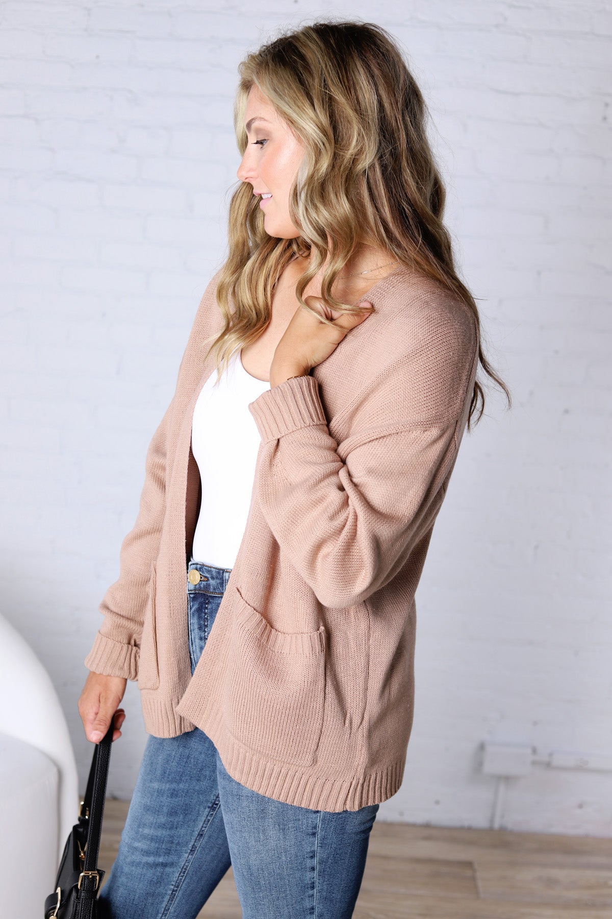 Lainey Oversized Cardigan Sweater - Dark Taupe