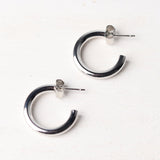 Leah 14K Gold-Dipped Post Hoop Earrings - White Gold