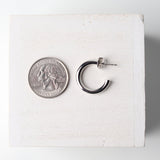 Leah 14K Gold-Dipped Post Hoop Earrings - White Gold