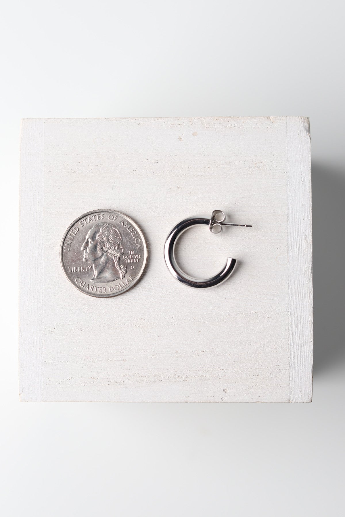 Leah 14K Gold-Dipped Post Hoop Earrings - White Gold