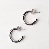 Leah 14K Gold-Dipped Post Hoop Earrings - White Gold