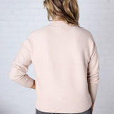 Lillith Chunky Ribbed Mock Neck Sweater - Light Beige