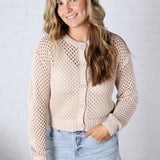 Lirien Crochet Cardigan - Sand Beige
