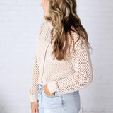 Lirien Crochet Cardigan - Sand Beige