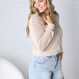 Lirien Crochet Cardigan - Sand Beige