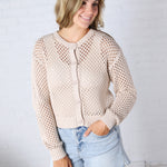 Lirien Crochet Cardigan - Sand Beige
