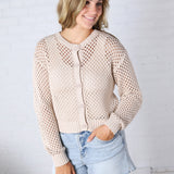 Lirien Crochet Cardigan - Sand Beige