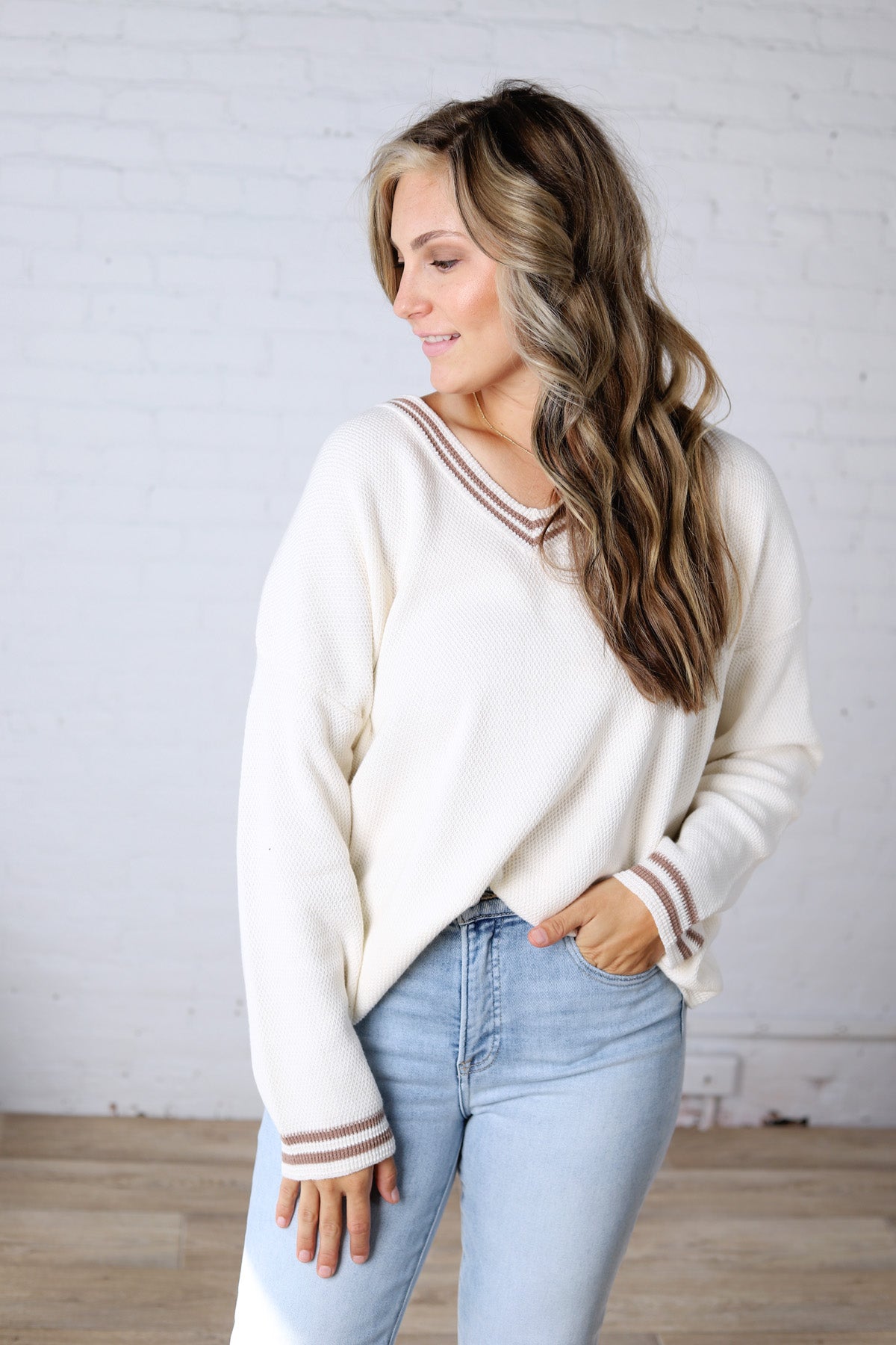 Mabel Deep V-Neck Pullover