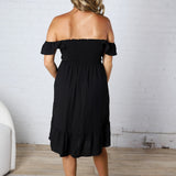 Maela Ruffle Sleeve Babydoll Dress - Black