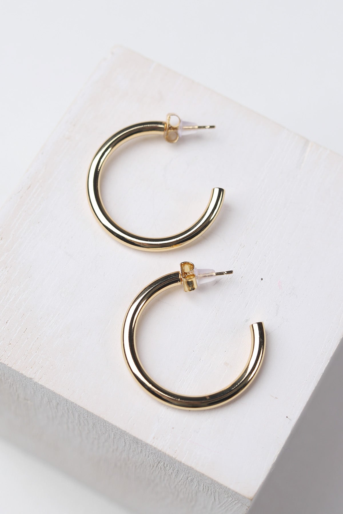 Mila 14K Gold-Dipped Medium Hoop Earrings