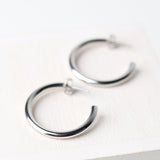 Mila 14K Gold-Dipped Medium Hoops - White Gold