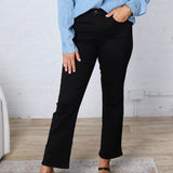 Monroe Black Crop Straight Jeans - Risen Jeans