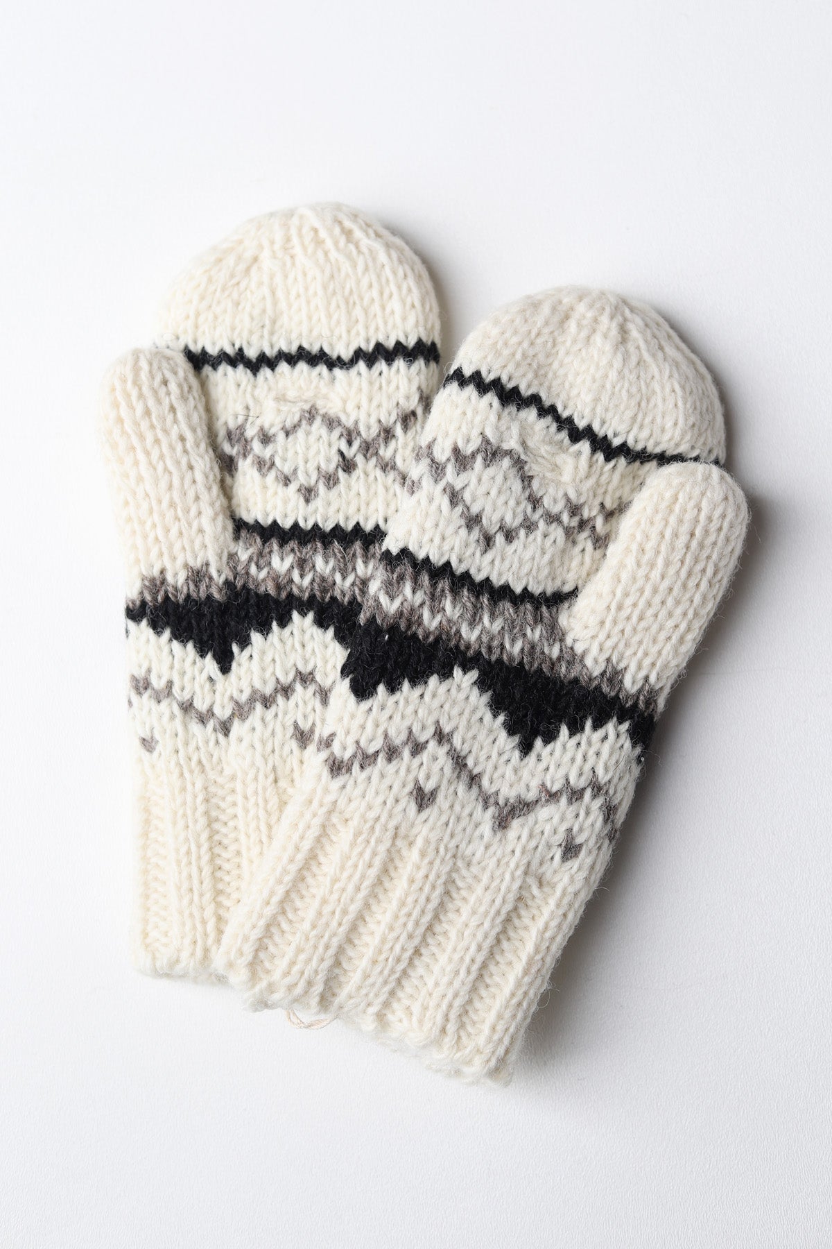 Montana 100% Wool Texting Mittens - White