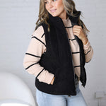 Piper Corduroy Puffer Vest - Black