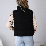 Piper Corduroy Puffer Vest - Black
