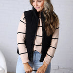 Piper Corduroy Puffer Vest - Black