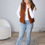 Piper Corduroy Puffer Vest - Camel