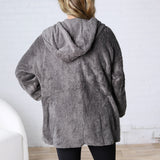 Raina Soft Faux Fur Jacket - Steel Grey