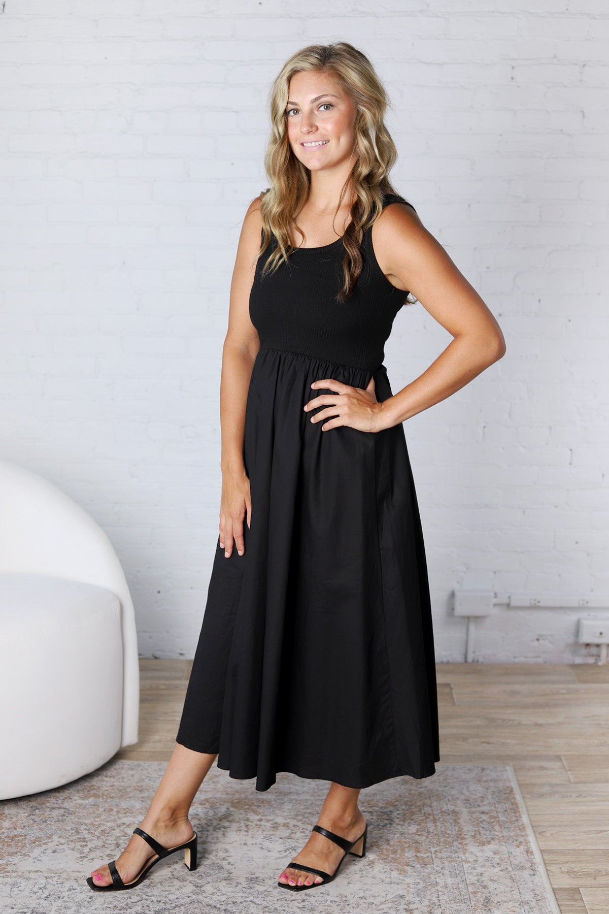 Rhiella Mix Media Tank Midi Dress