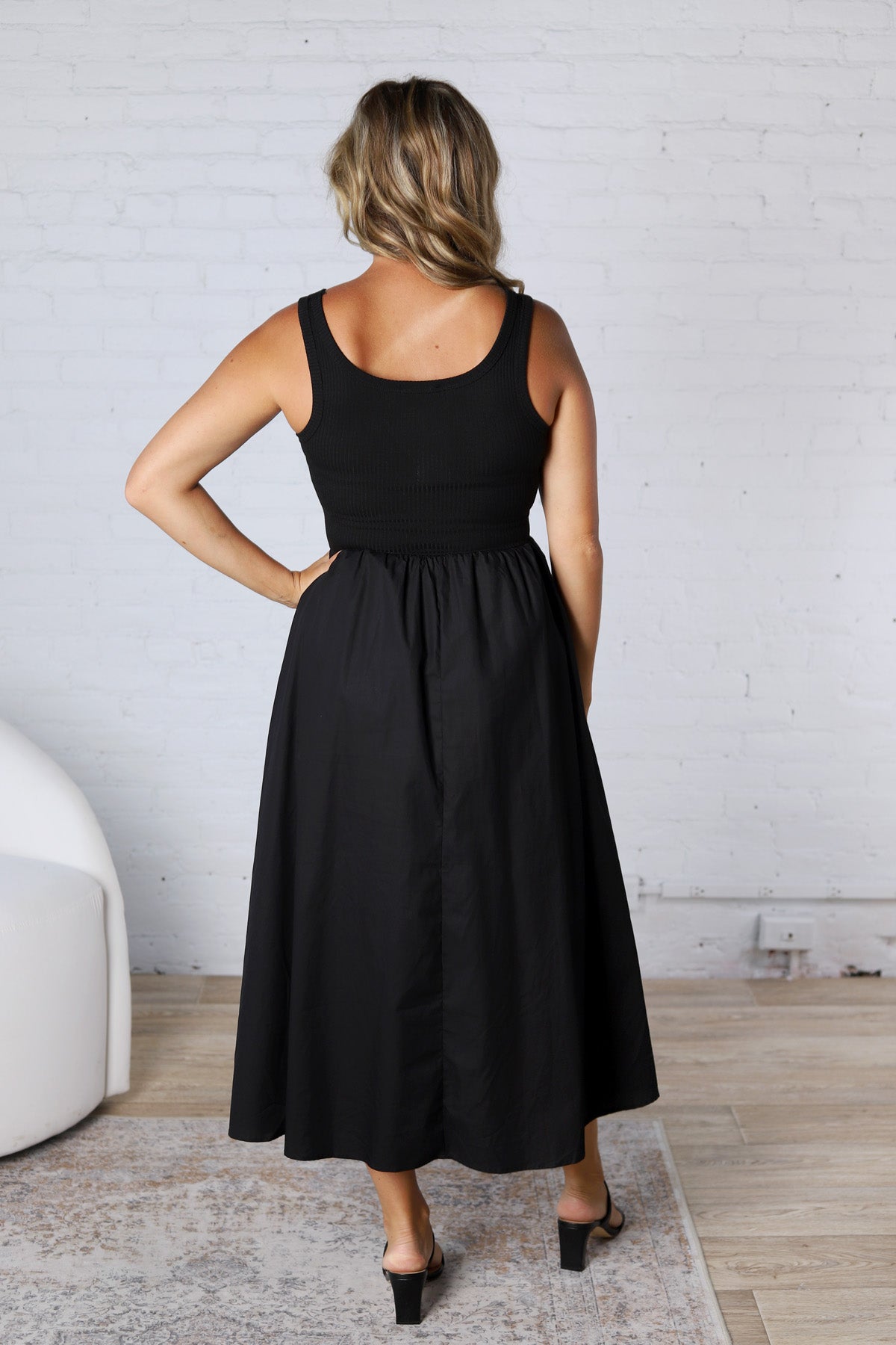 Rhiella Mix Media Tank Midi Dress