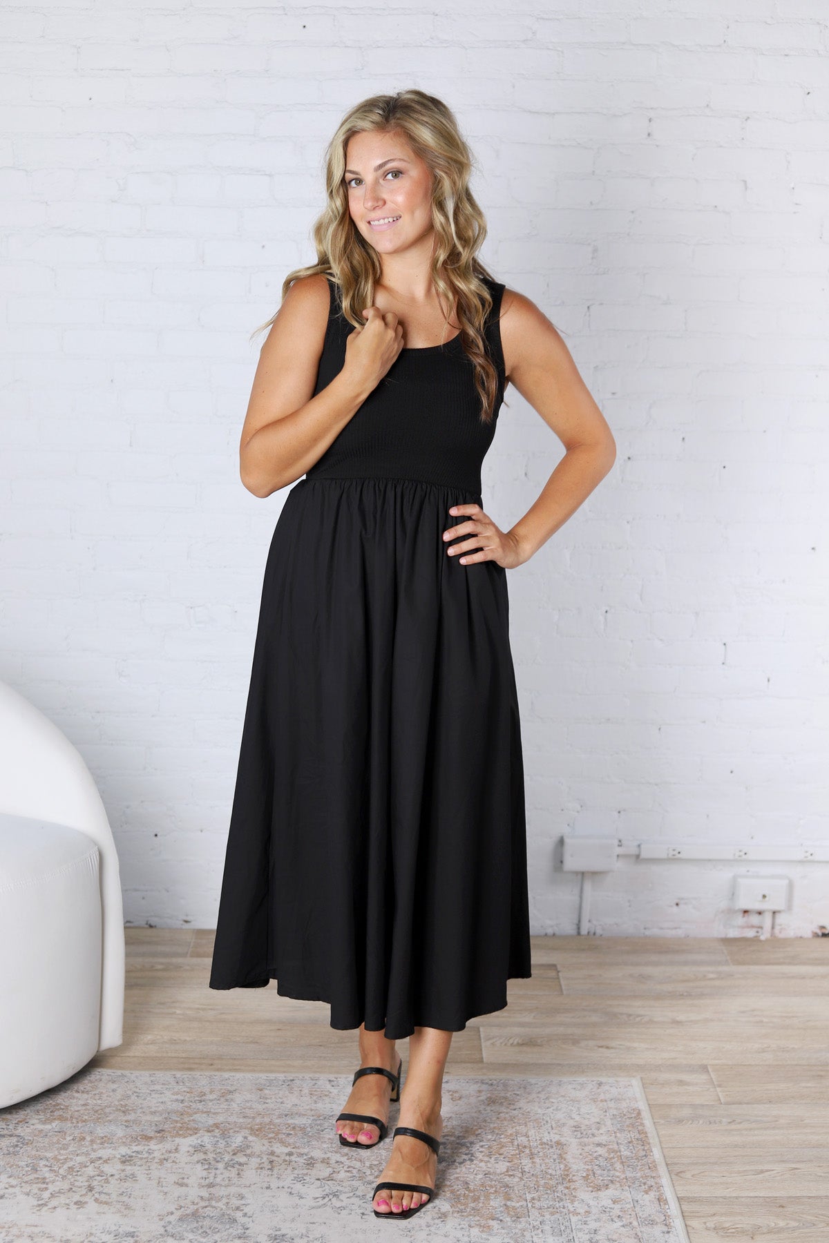 Rhiella Mix Media Tank Midi Dress