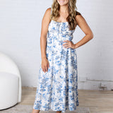 Rhiella Rose Print Corset Detail Midi Dress FINAL SALE