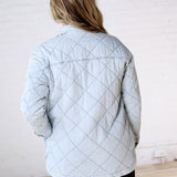 Romy Quilted Oversized Denim Shacket - Light Denim
